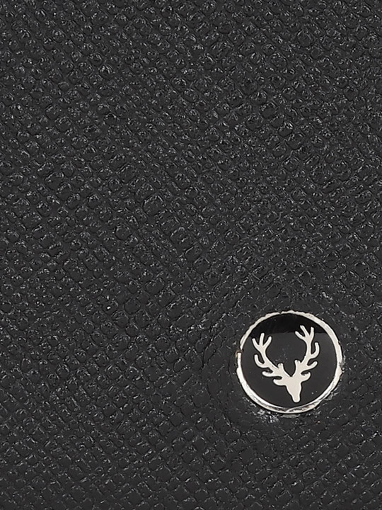 men black solid leather two fold wallet