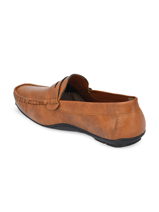 men tan loafers