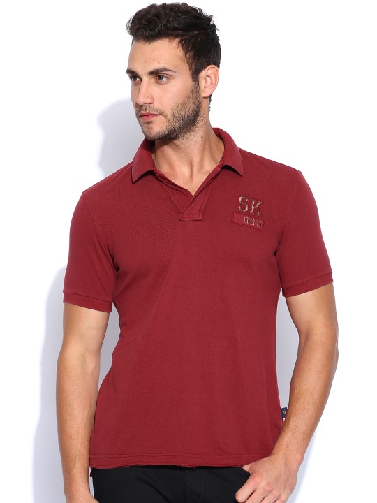 Burgundy Polo T-shirt S