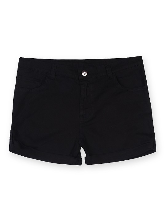 Girls Black Shorts with Embellished Detail 7-8Y
