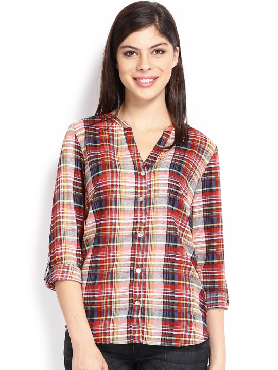 Women Multicoloured Checked Shirt XS