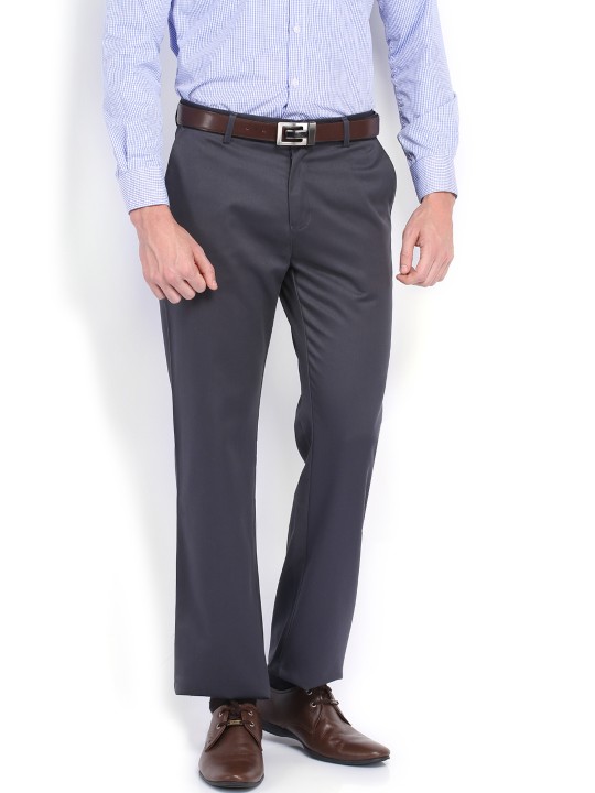 Men Charcoal Grey Smart Fit Chino Trousers 30