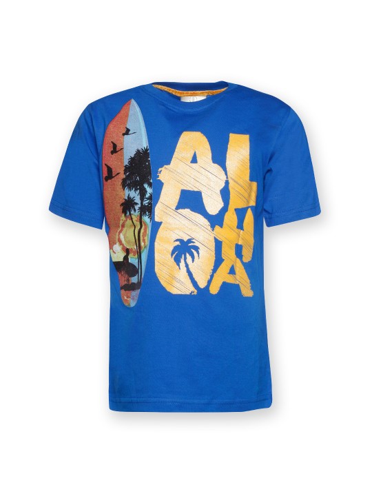 Tropical Tide Boys Blue Printed T-shirt