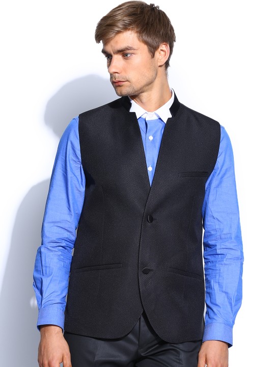 Men Black Waistcoat S