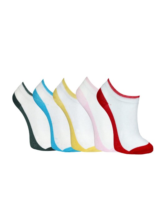 Women Set of 5 White Socks