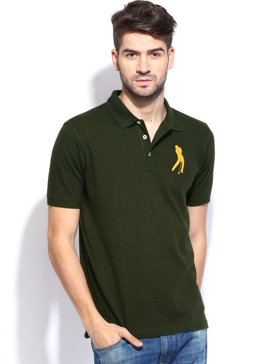 Men Dark Green Polo T-shirt S