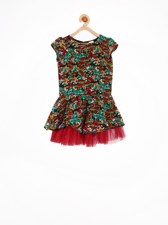 Girls Multicoloured Floral Print Fit & Flare Dress 18-24M