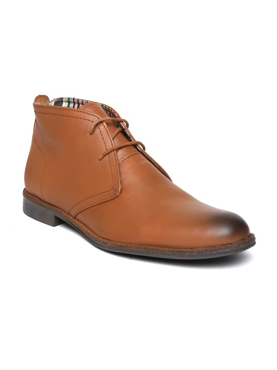 Men Tan Brown Leather Formal Shoes 6