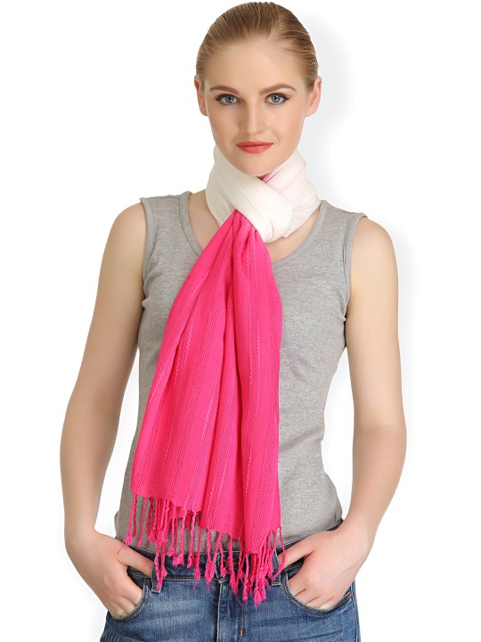 Women Pink & White Stole