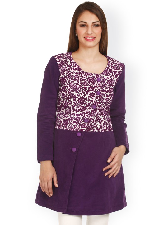 Purple Printed Jacket XL