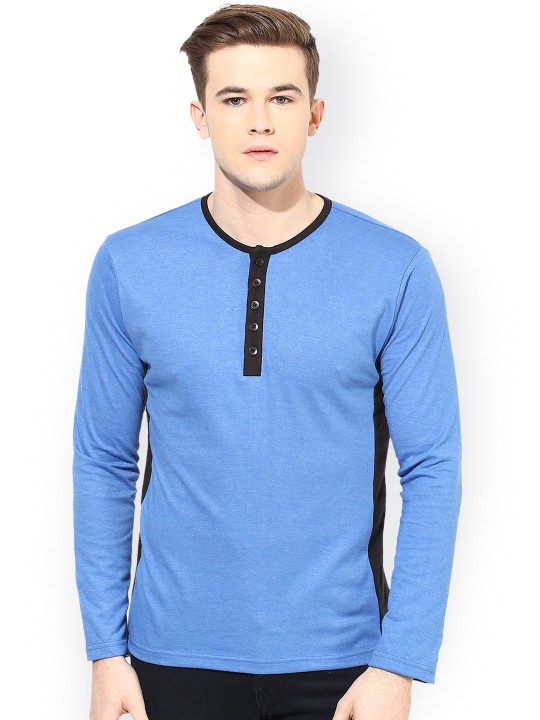 Blue Smart Fit Henley T-shirt S