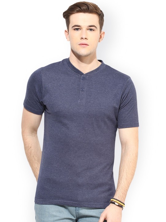 Blue Smart Fit Henley T-shirt S