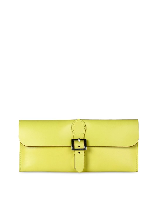Lime Green Leather Clutch