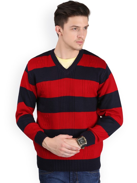 by Cotton County Red Striped Sweater M