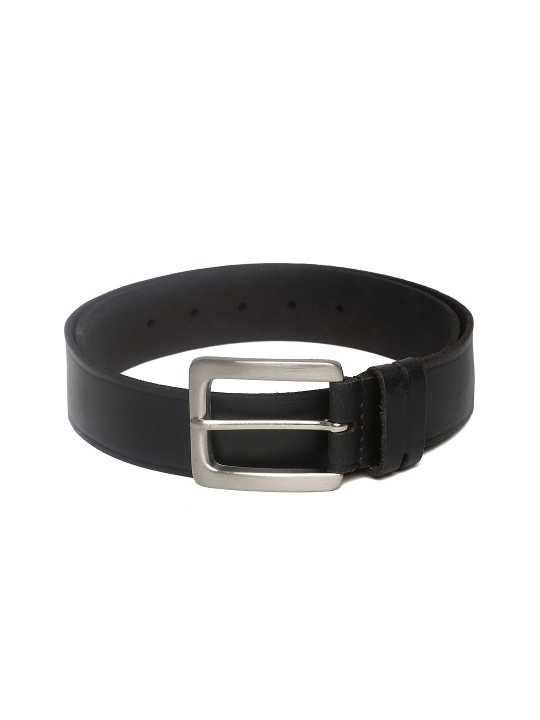 Men Black Leather Belt 32