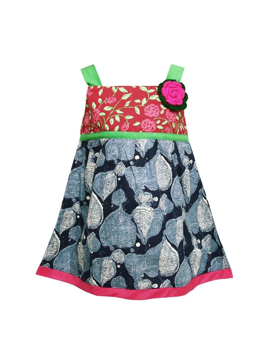 Girls Blue Printed Tunic