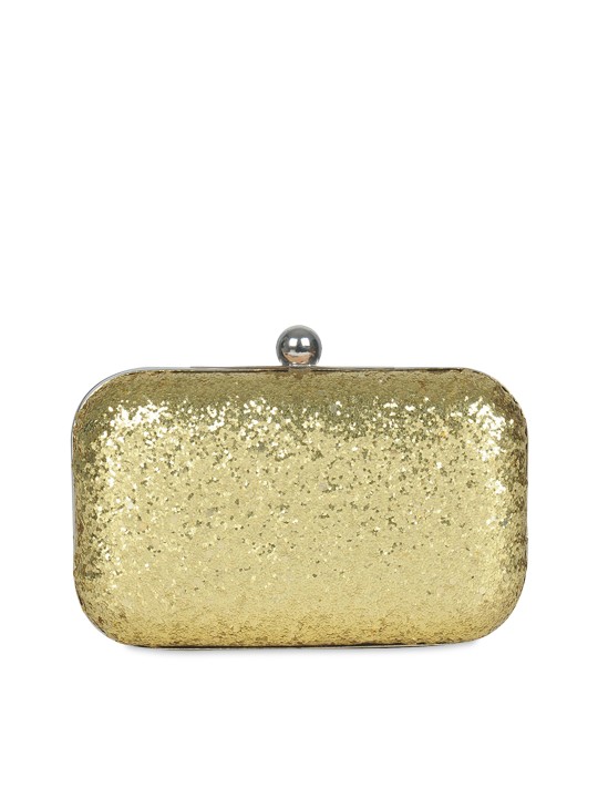Gold Toned Box Clutch