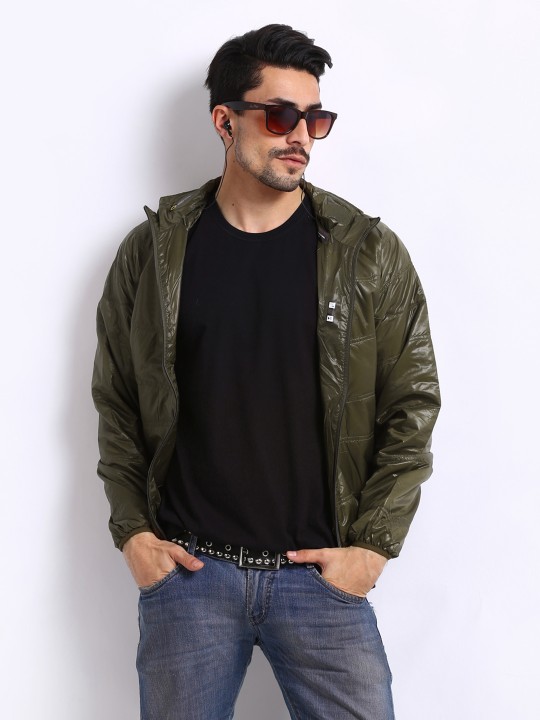 Men Khaki Padded Jacket S