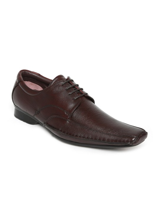 Men Brown Leather Semiformal Shoes 7