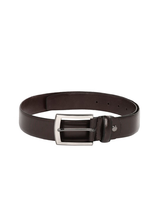 Men Brown Leather Belt 34
