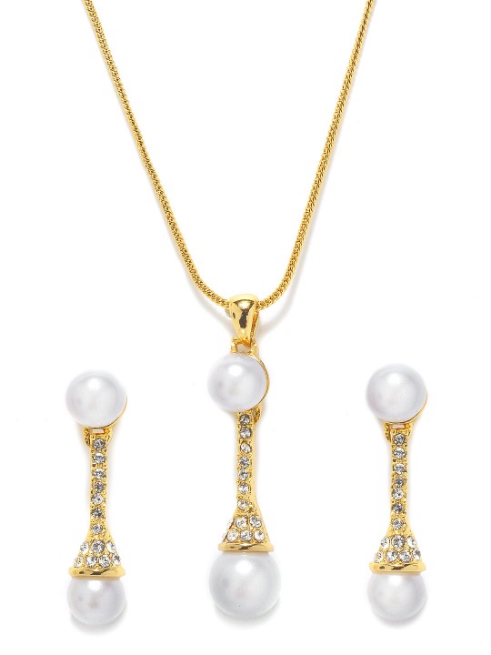 Gold Plated Earring and Pendant Set