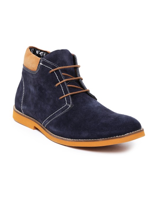 Men Navy Suede Casual Shoes 7