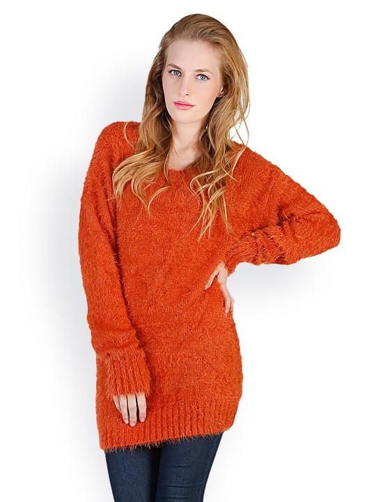 Women Rust Orange Sweater