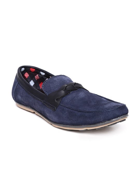 Men Navy Suede Loafers 6