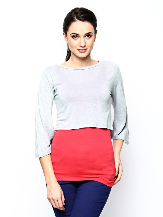 Grey Crop Top S