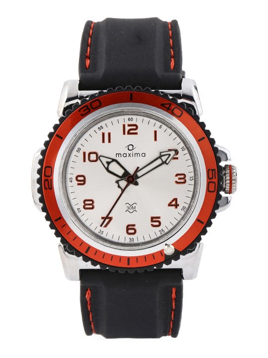Maxima Men Silver-Toned Dial Watch 29820PPGI