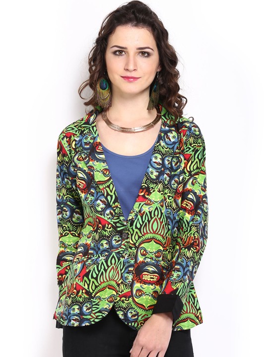 Women Multicoloured Printed Jacket XS