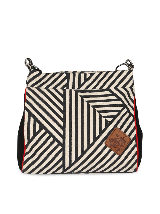 striped sling bag
