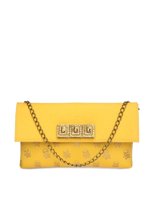 Yellow Printed Clutch