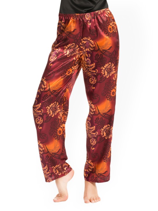 Pretty Secrets Burgundy Printed Lounge Pants PSW14SPJ11 S