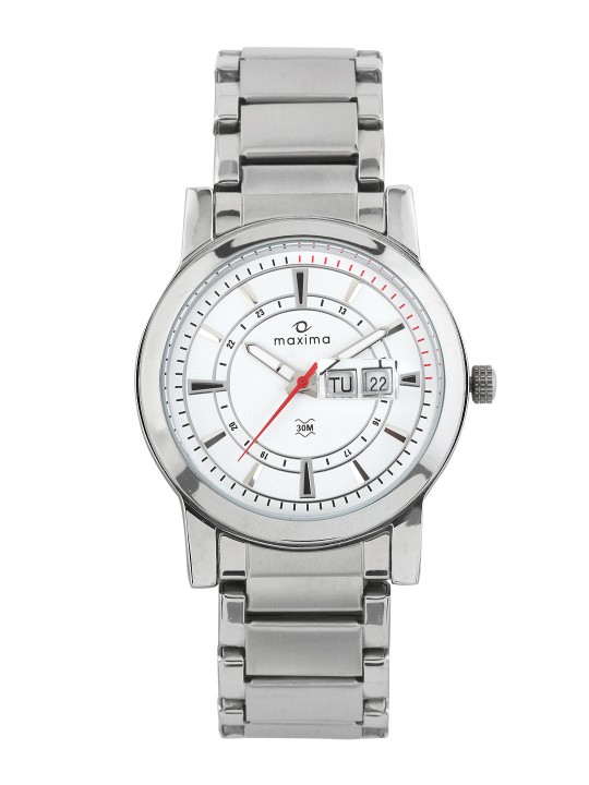Maxima Men White Dial Watch