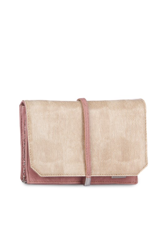 Yelloe Pink & Beige Clutch