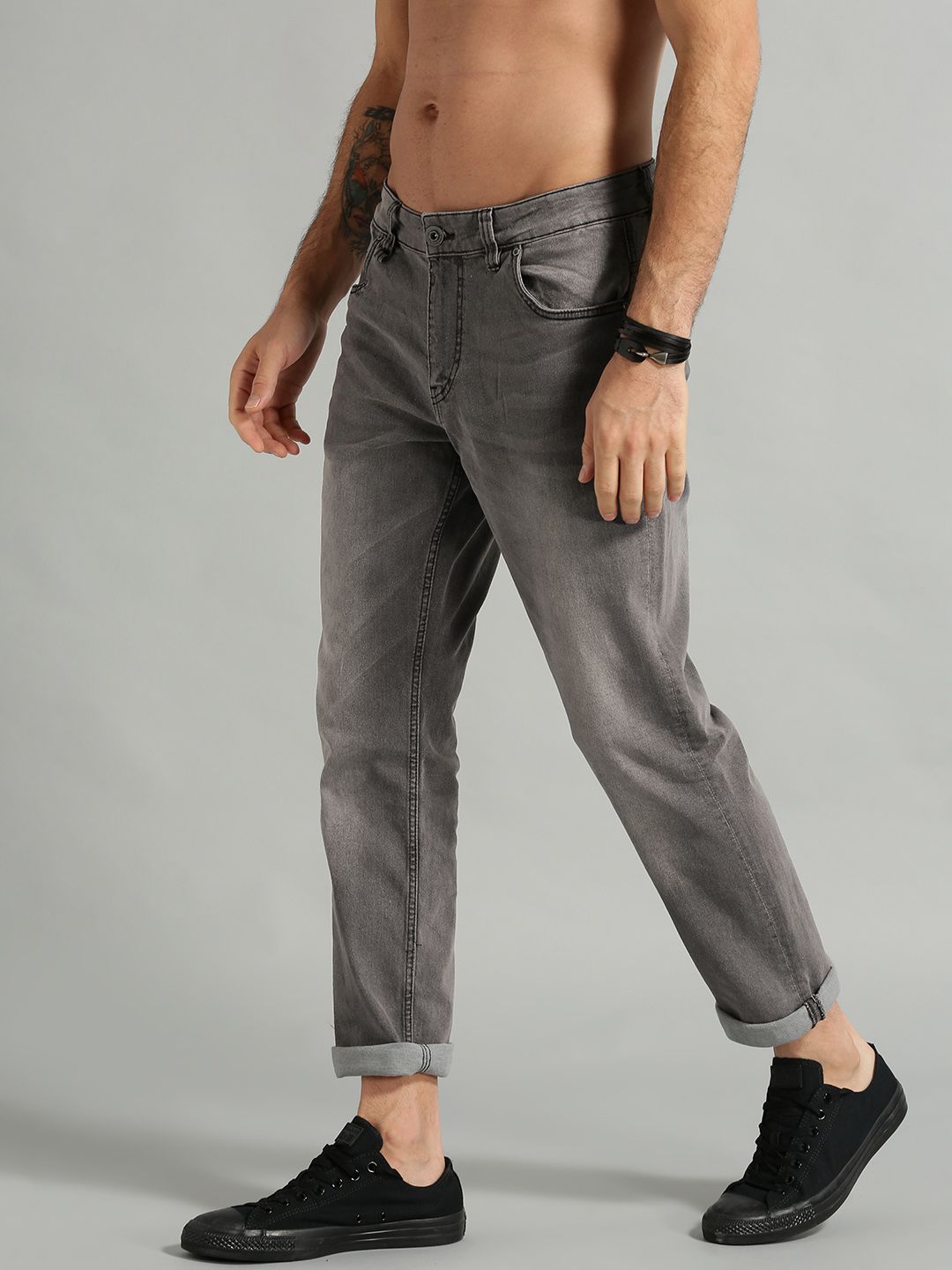 Roadster Men Grey Slim Fit Mid-Rise Clean Look Stretchable Jeans (Image - 1)