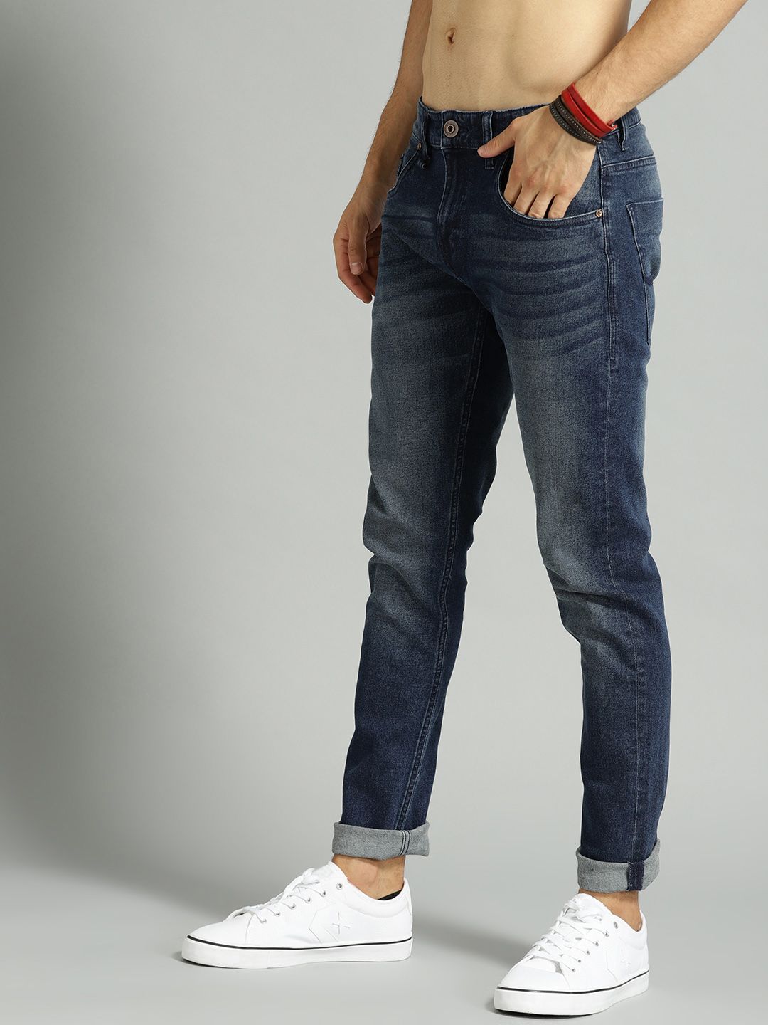 Roadster Men Navy Blue Skinny Fit Mid-Rise Clean Look Stretchable Jeans (Image - 1)