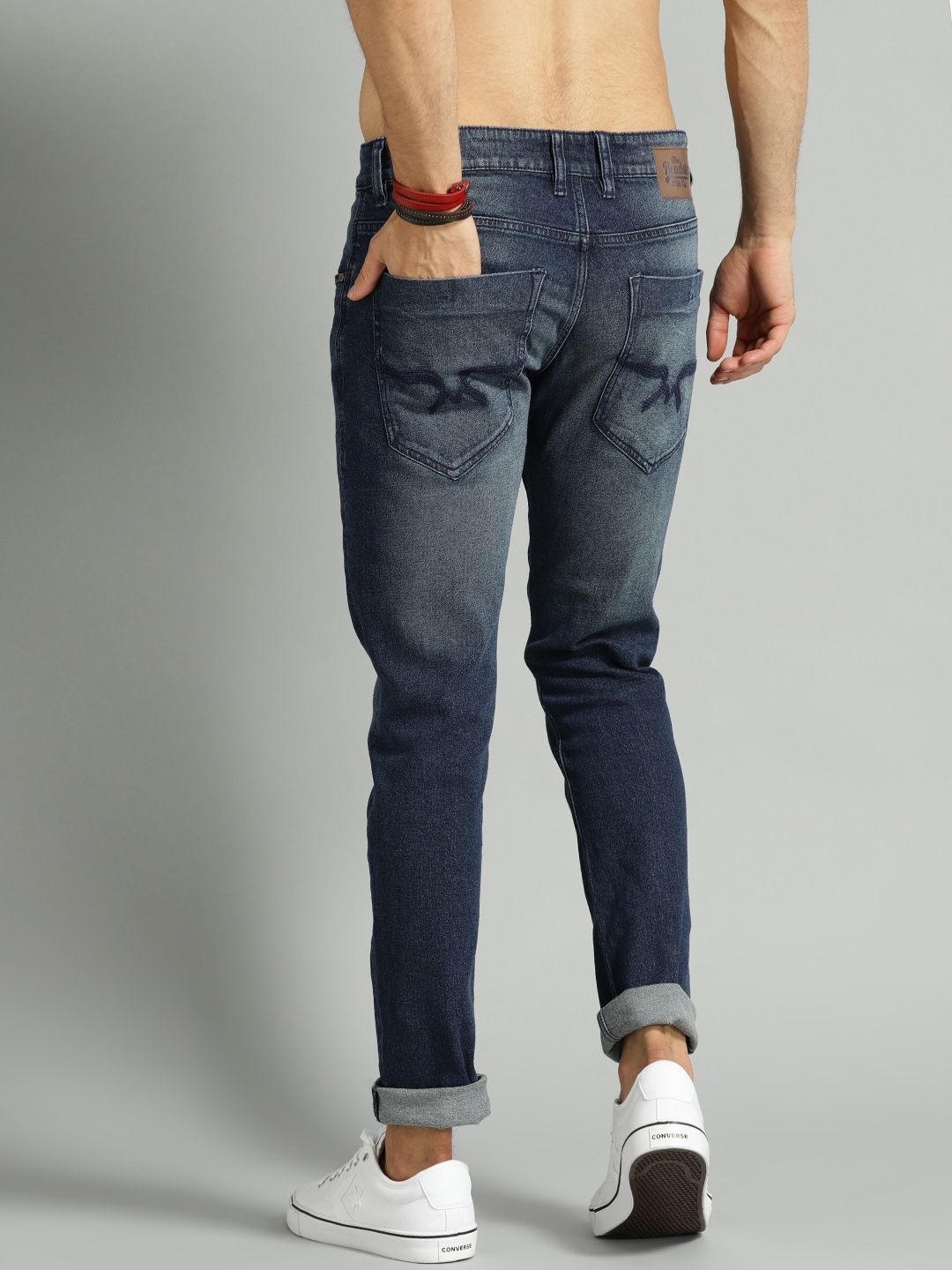 Roadster Men Navy Blue Skinny Fit Mid-Rise Clean Look Stretchable Jeans (Image - 2)