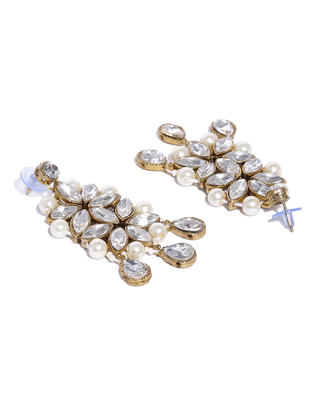 Zaveri Pearls Antique White Gold-Plated Studded Jewellery Set (Image - 3)