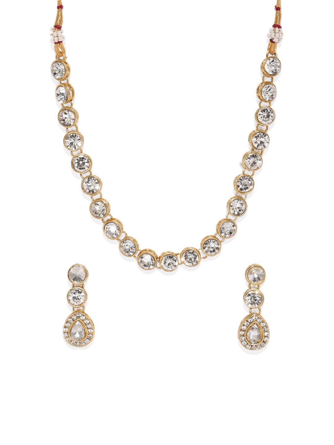 Zaveri Pearls Gold-Plated Studded Ethnic Jewellery Set (Image - 1)