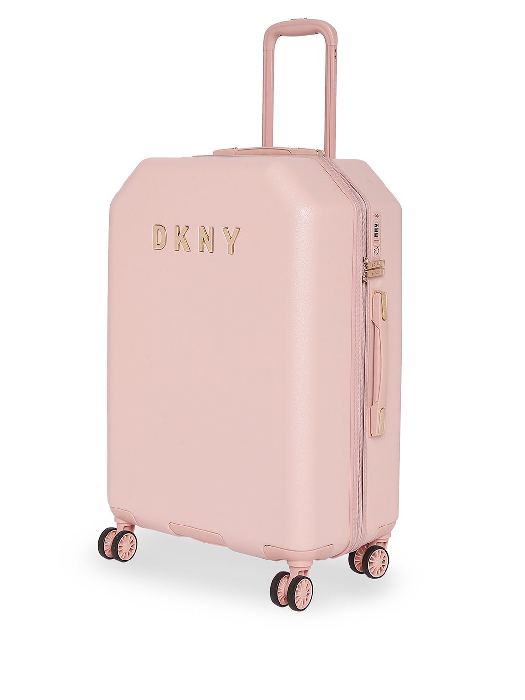 DKNY Unisex Pink Textured Allore Hard-Sided Large Trolley Suitcase (Image - 2)