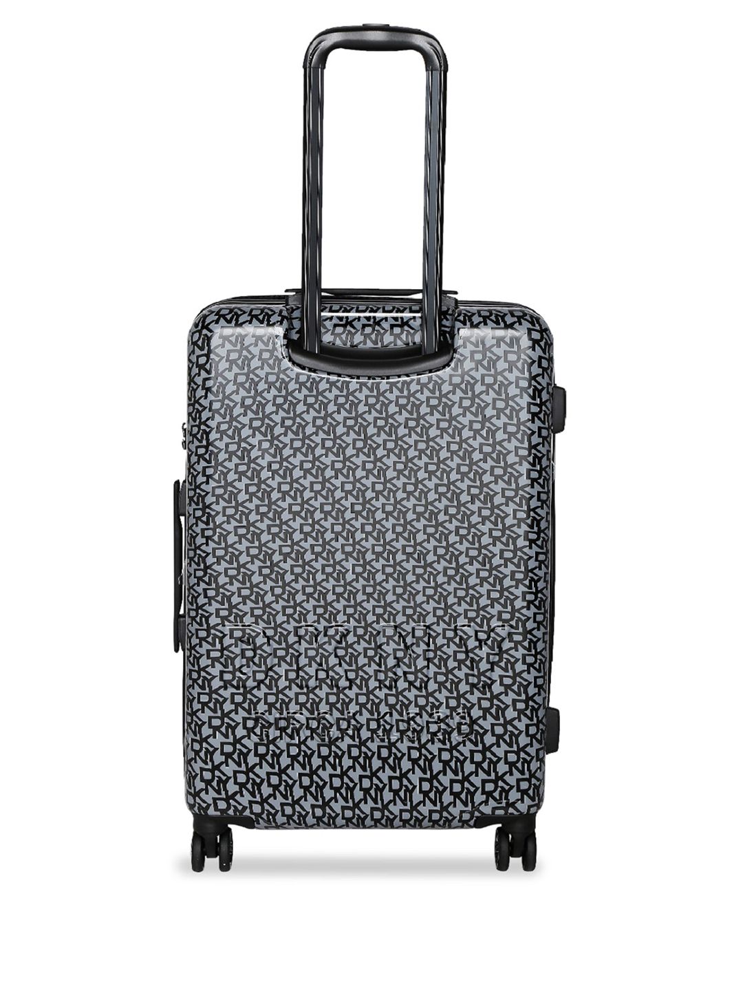 DKNY Unisex Black Printed Vintage Signature Hard-Sided Medium Trolley Suitcase (Image - 3)