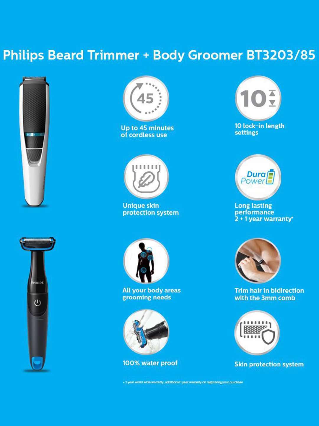 Philips Men Set of Cordless Trimmer & Body Groomer BT3203\u002F85 (Image - 3)