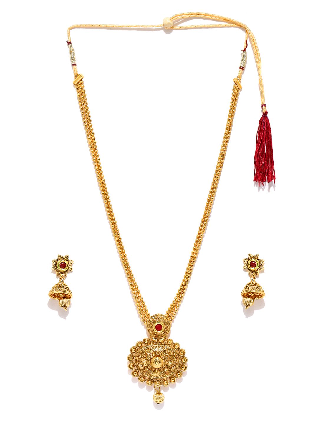 Zaveri Pearls Gold-Plated Beaded Jewellery Set (Image - 1)