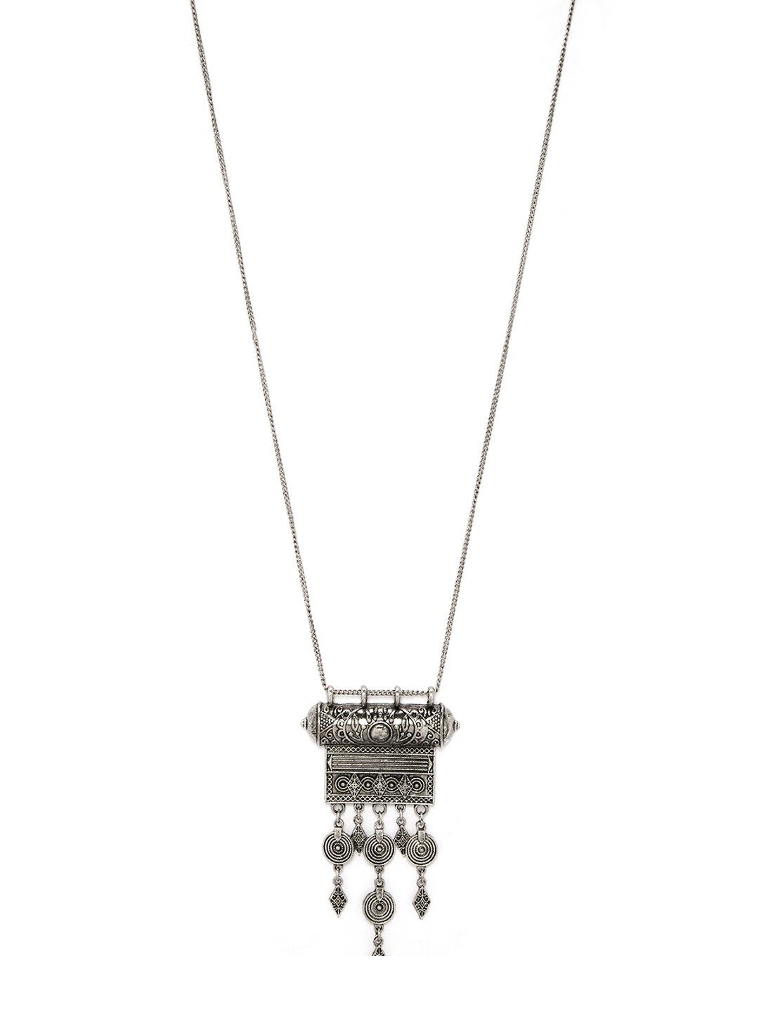 Rubans Oxidized Silver Toned Hand Crafted Necklace (Image - 2)