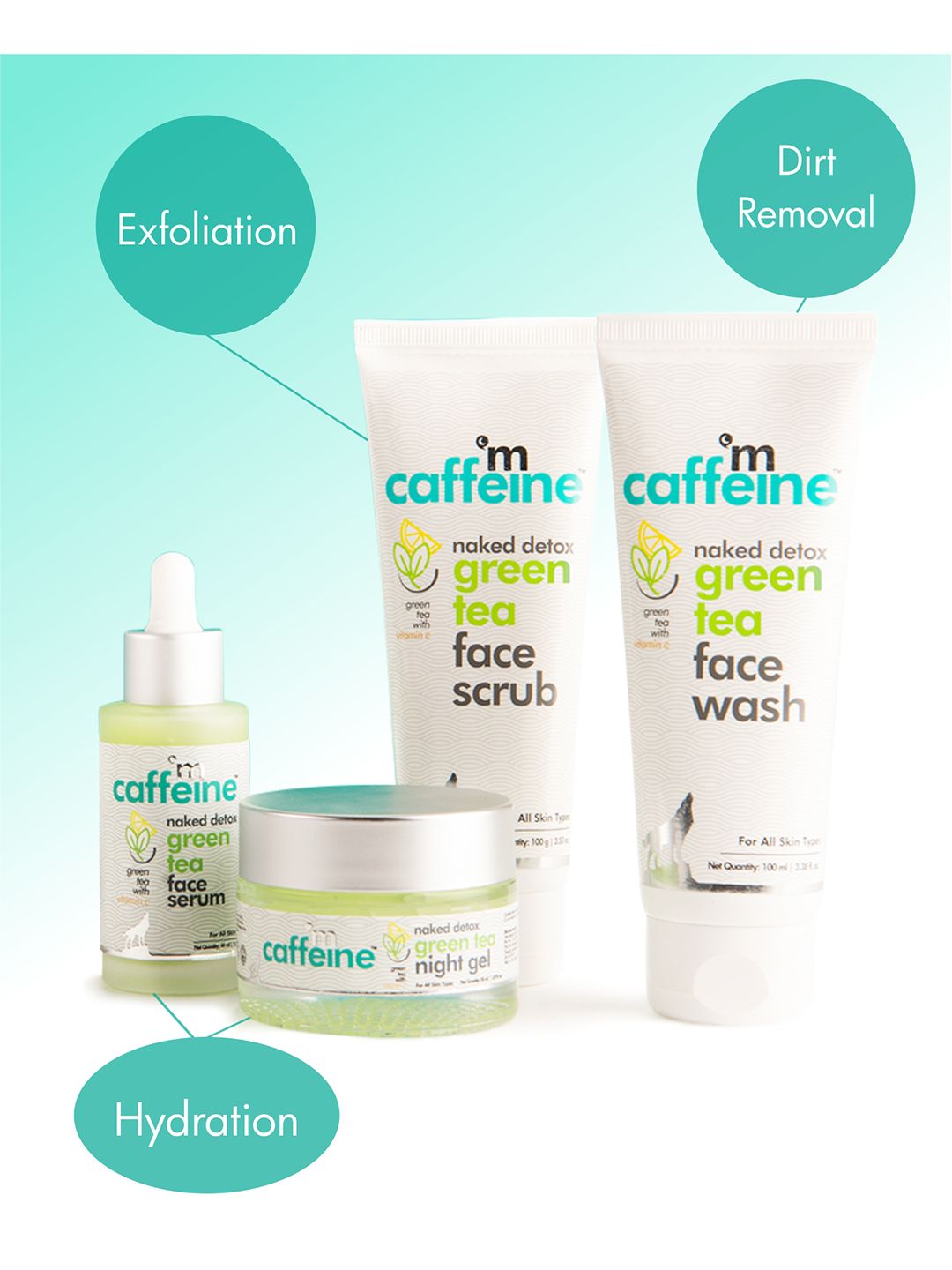 MCaffeine Quick Face Detox Gift Kit - Green Tea 290 ml (Image - 2)