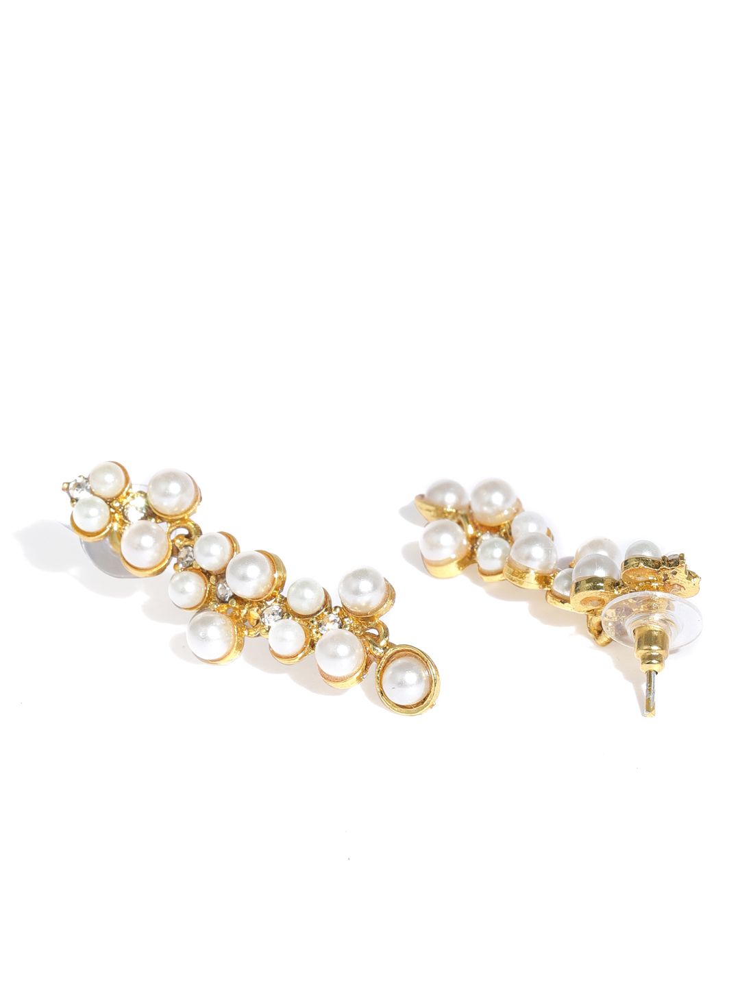 Zaveri Pearls Gold-Toned & White Contemporary Pearls Studded Jewellery Set (Image - 3)