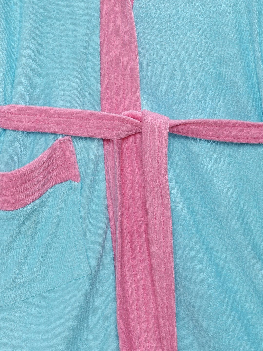 Sand Dune Boys Blue & Pink Hooded Bathrobe (Image - 2)