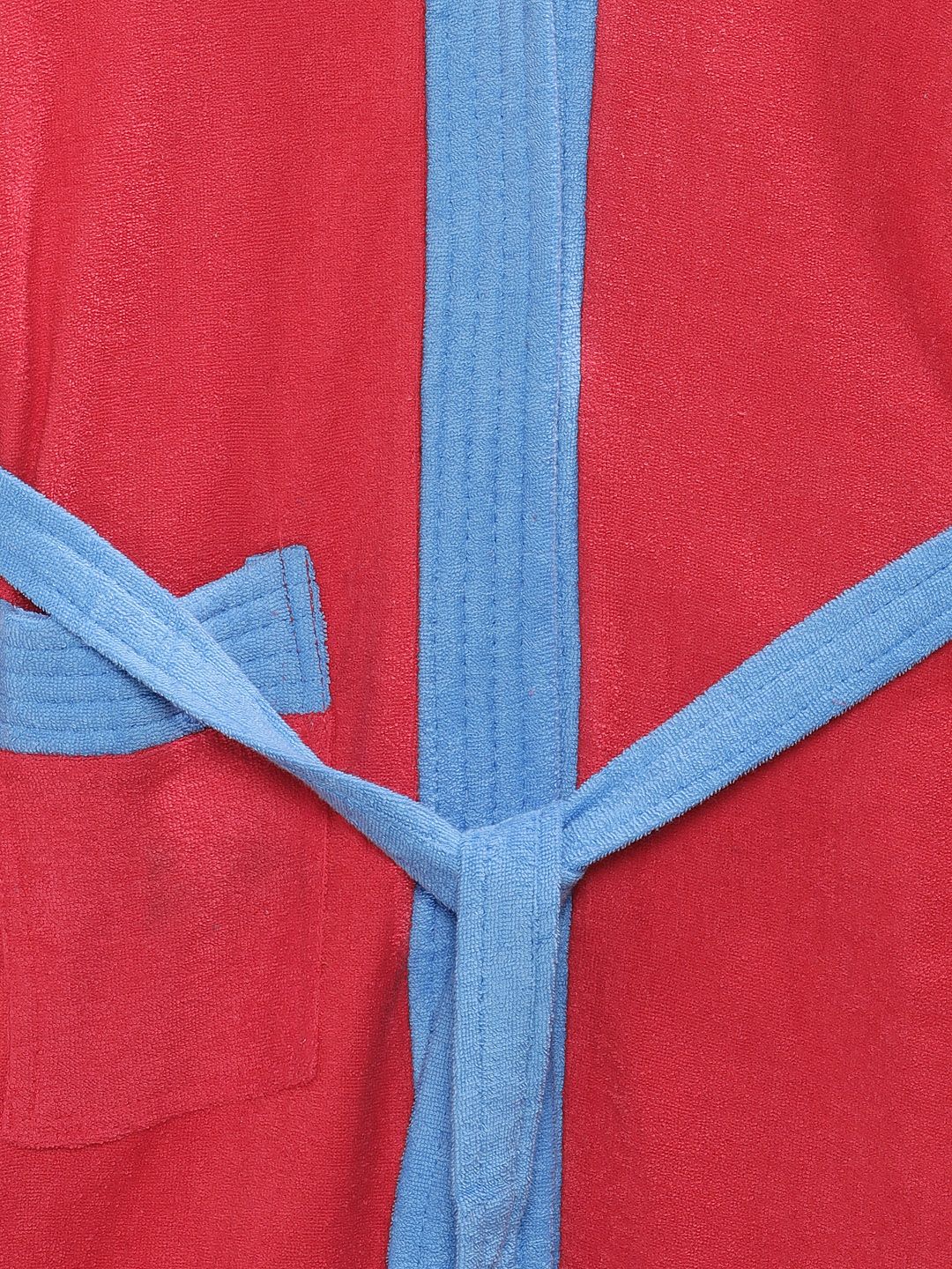 Sand Dune Boys Red & Blue Hooded Bathrobe (Image - 2)